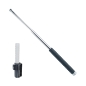Preview: Teleskop Abwehrstock 21" mit PVC Struktur-Griff und Profi-Holster silber