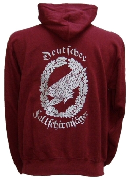 Kaputzenpulli FschJg 2 bordeaux Rückseite