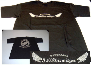 T-Shirt Fallschirmjäger schwarz Vorderseite
