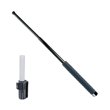 Teleskop Abwehrstock 21" mit PVC Struktur-Griff und Profi-Holster schwarz