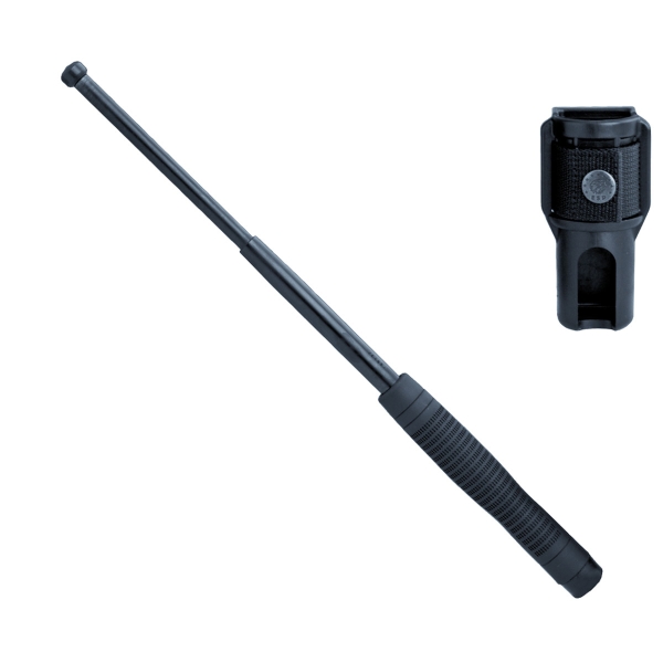 Gehärteter Teleskopschlagstock 18" mit ergonomischer Griff + Holster